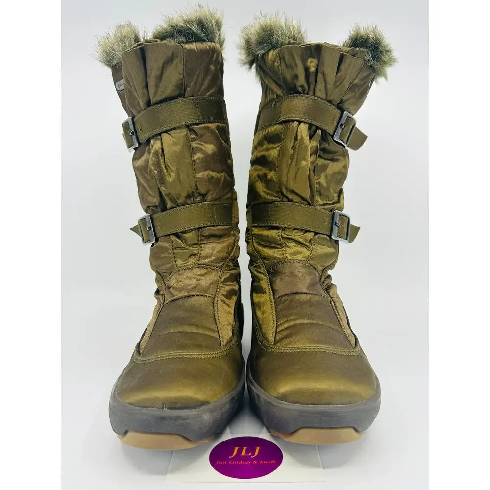 Pajar Women's Women's Sled Hi Brown Fur Lined Winter Snow Boots Size 38 EU/ 7 US